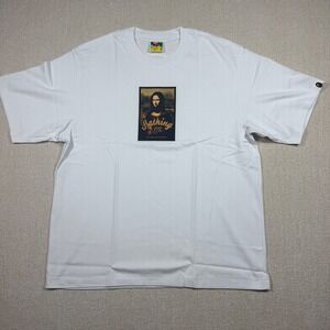 A Bathing Ape BAPE Mona Lisa Graphic T-Shirt White Mens Size S Short Sleeve